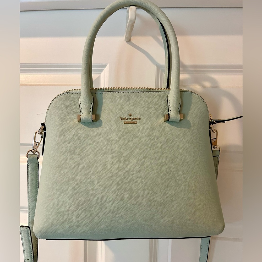 kate spade mint green dome satchel with gold hardware